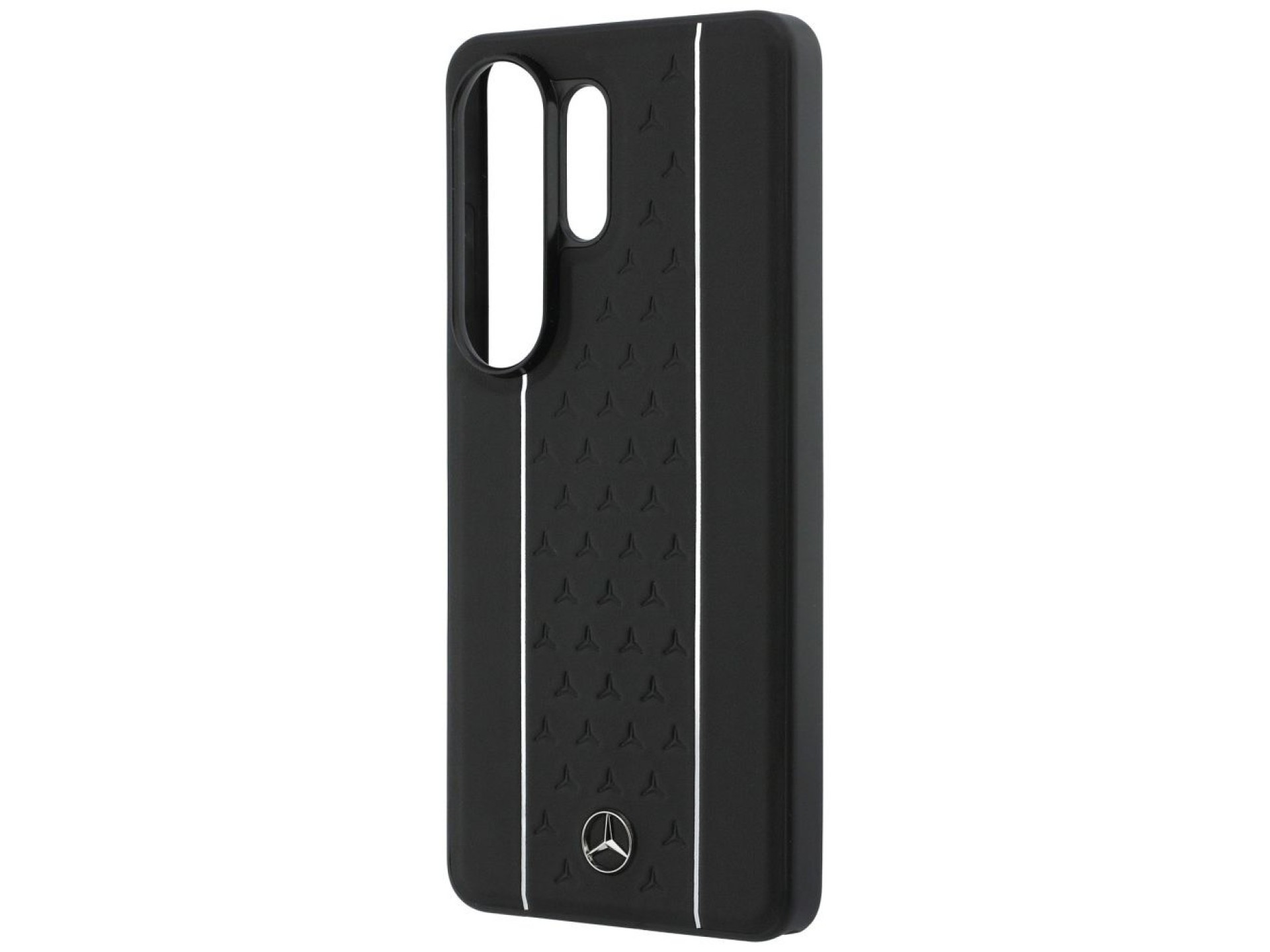 Capa MagSafe Mercedes Laurel Leaves com Listras Verticais para Samsung Galaxy S26 Ultra - Preto e Br