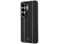 Capa MagSafe Mercedes Laurel Leaves com Listras Verticais para Samsung Galaxy S26 Ultra - Preto e Br