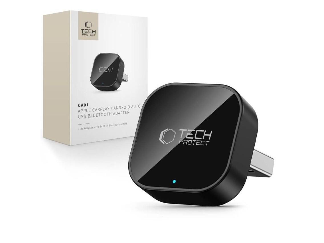 Adaptador Tech-Protect Ultraboost CA01 USB Bluetooth 5.4 Apple CarPlay / Android Auto - negro