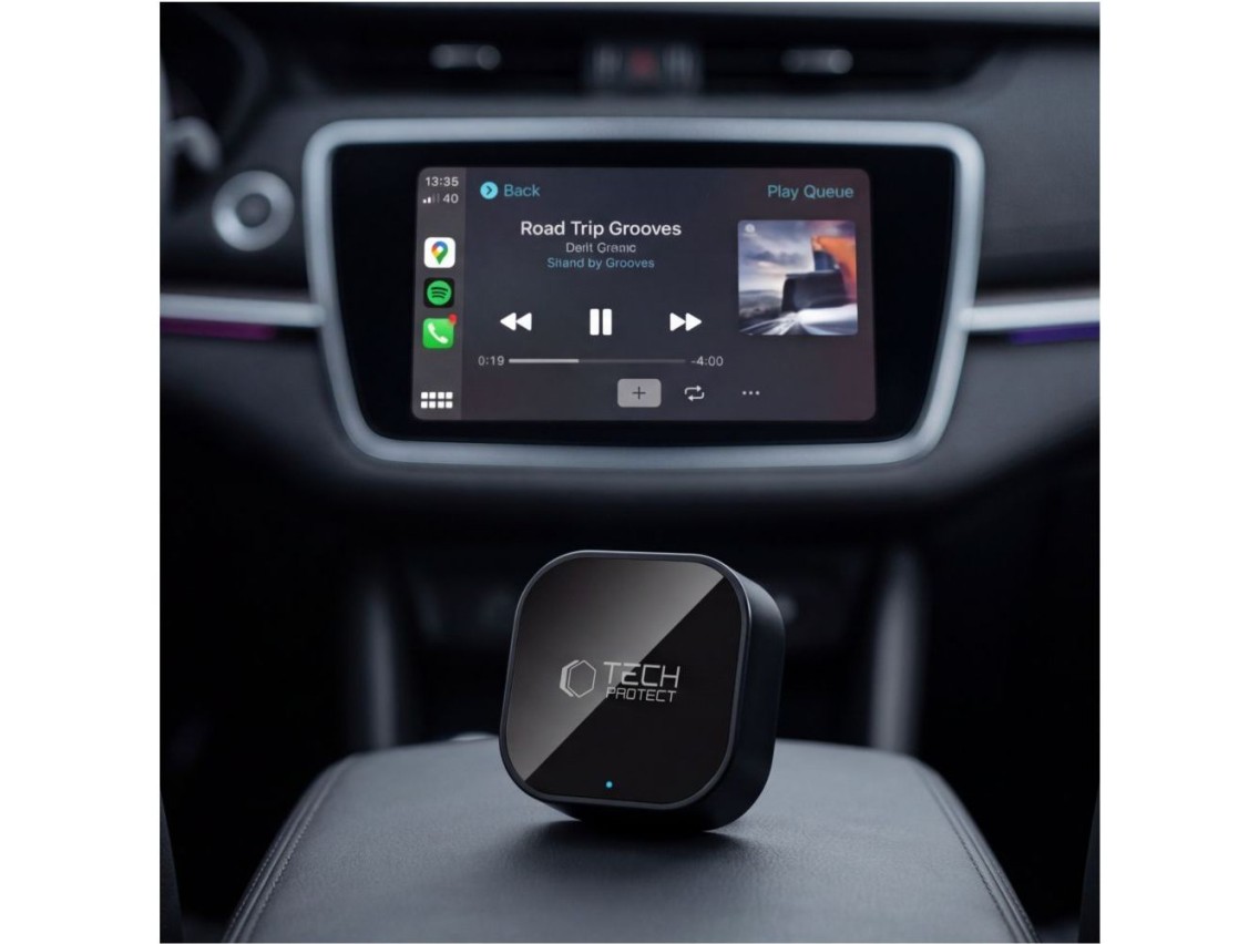 Adaptador Tech-Protect Ultraboost CA01 USB Bluetooth 5.4 Apple CarPlay / Android Auto - negro
