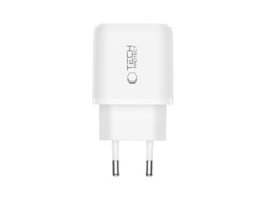 Tech-Protect NCA65W-GAN 2-Port PD 65W / QC3.0 2-Port Wall Charger - White Tech-Protect NCA65W-GAN 2-Port PD 65W / QC3.0 2-Port Wall Charger - White