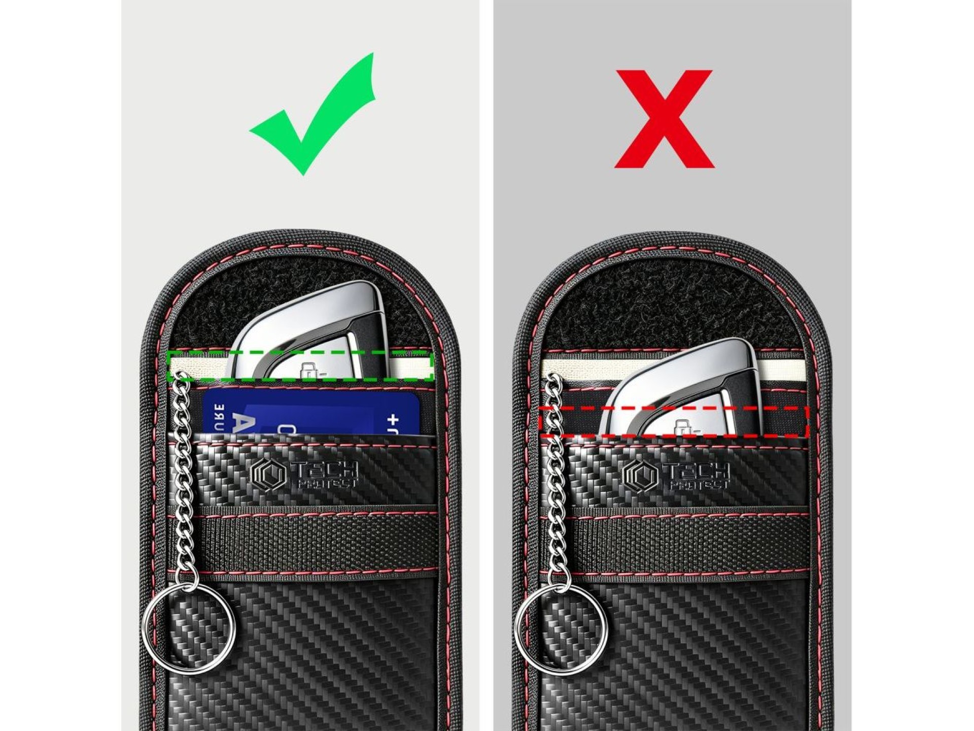 Tech-Protect KLR100 RFID anti-theft case - black and red