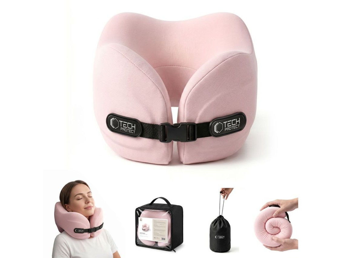 Almohada de viaje Tech-Protect ComfortRest - Rosa