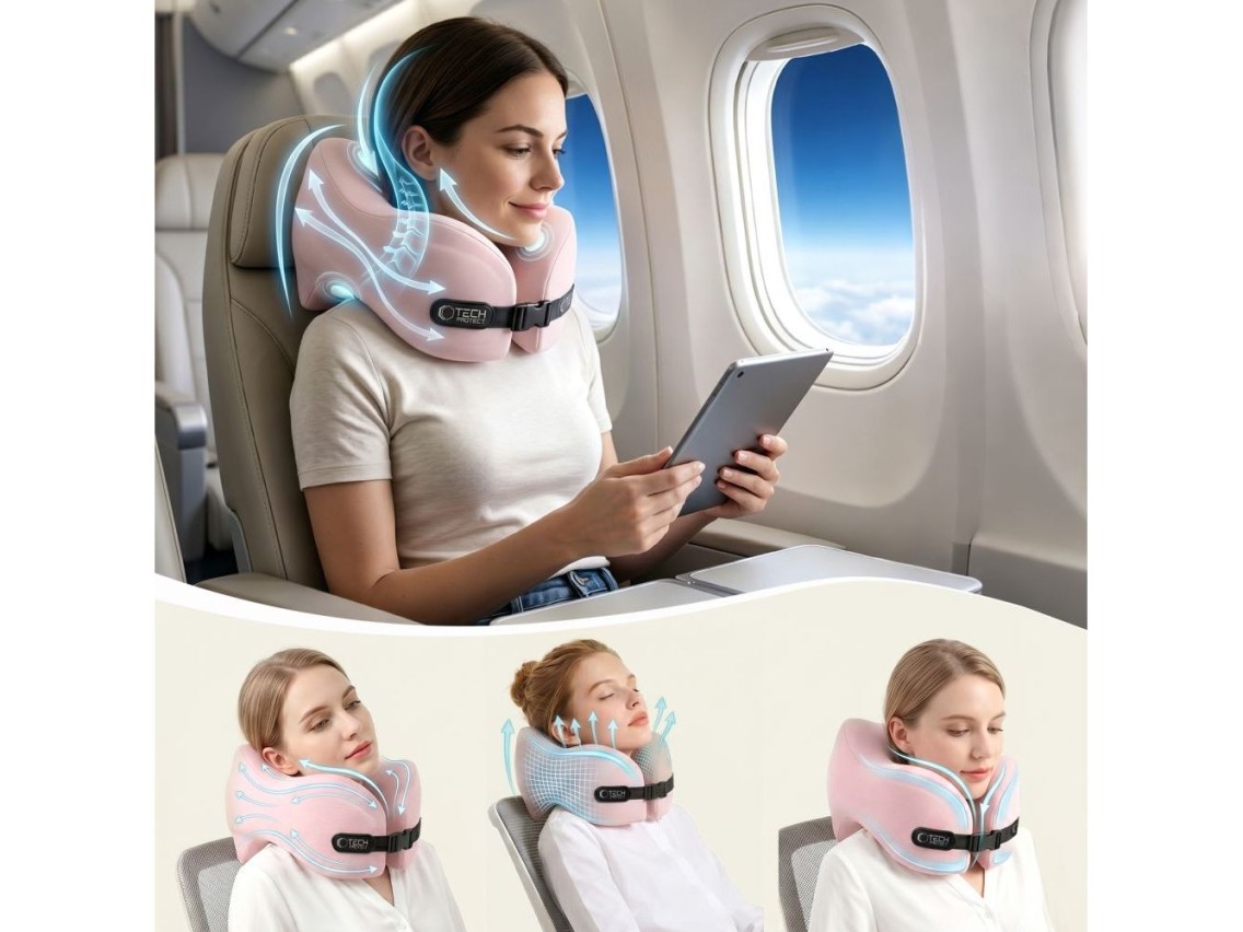 Travesseiro de viagem Tech-Protect ComfortRest - Rosa