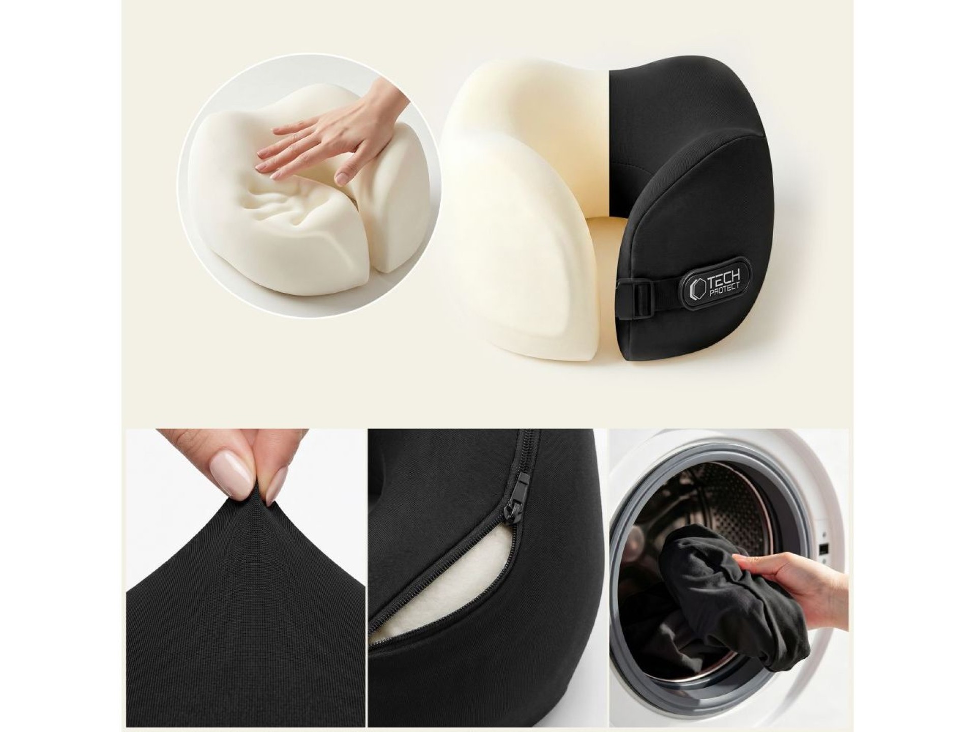 Almohada de viaje Tech-Protect ComfortRest - Negra