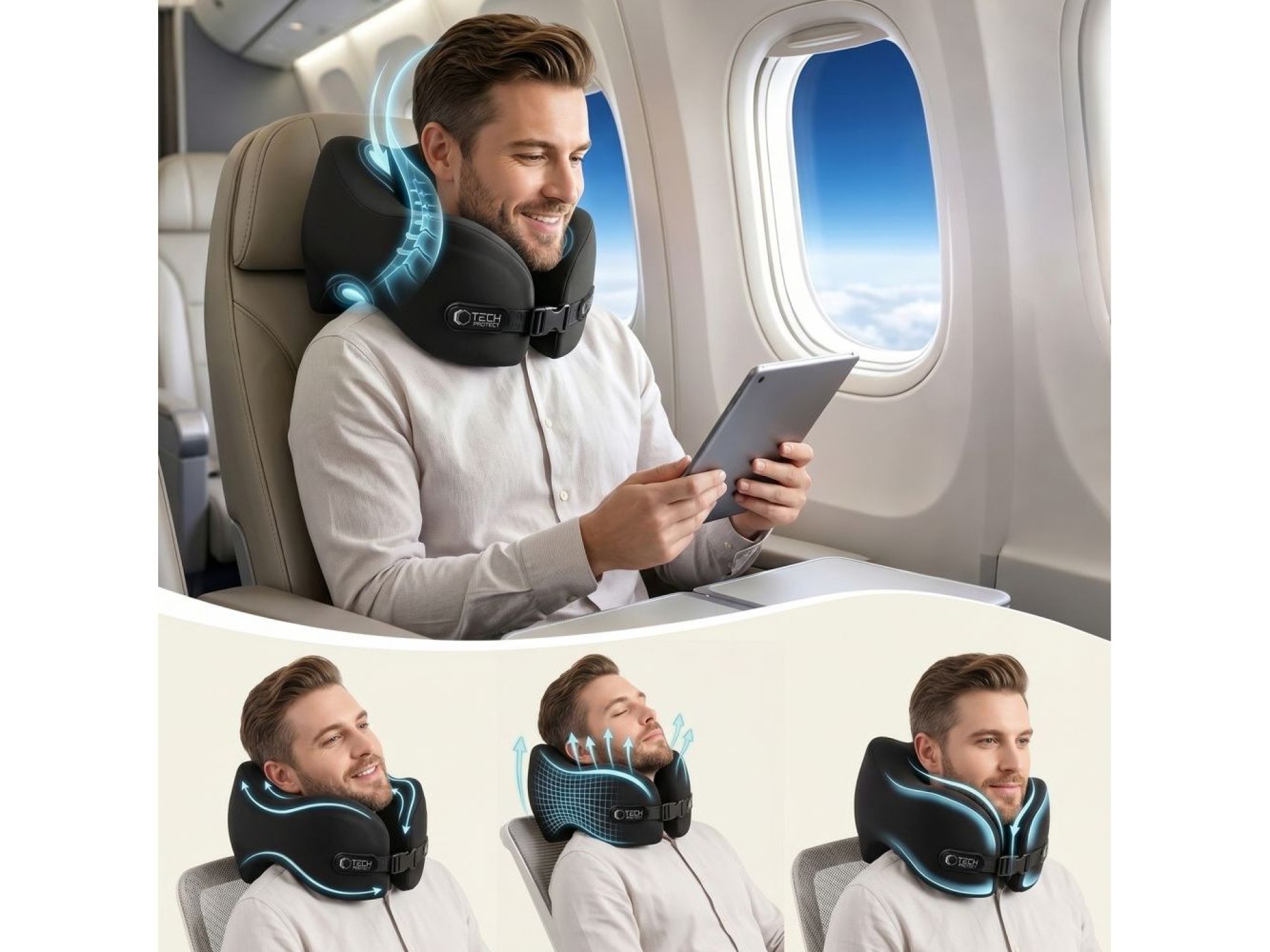 Almohada de viaje Tech-Protect ComfortRest - Negra