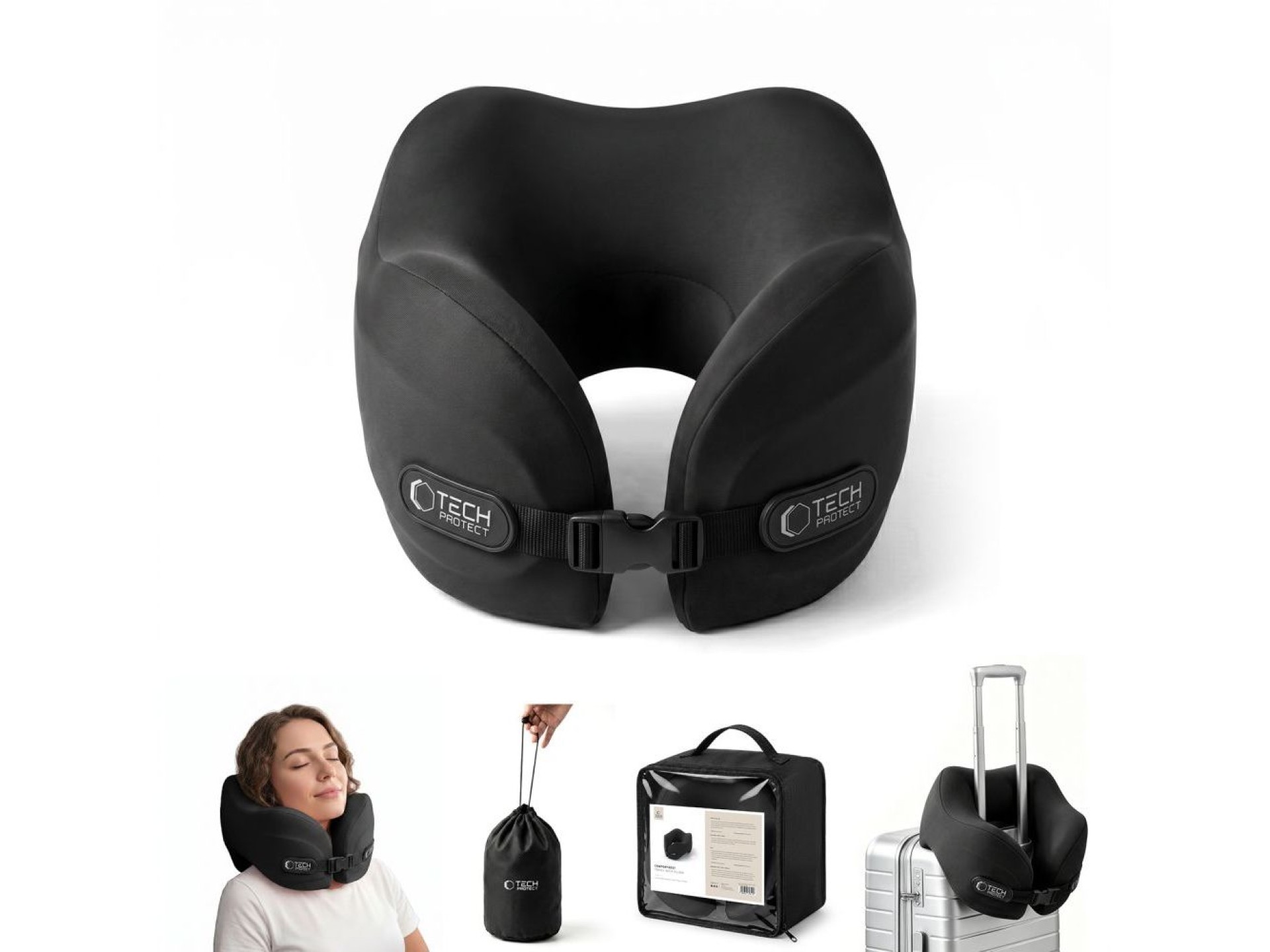 Travesseiro de viagem Tech-Protect ComfortRest - Preto