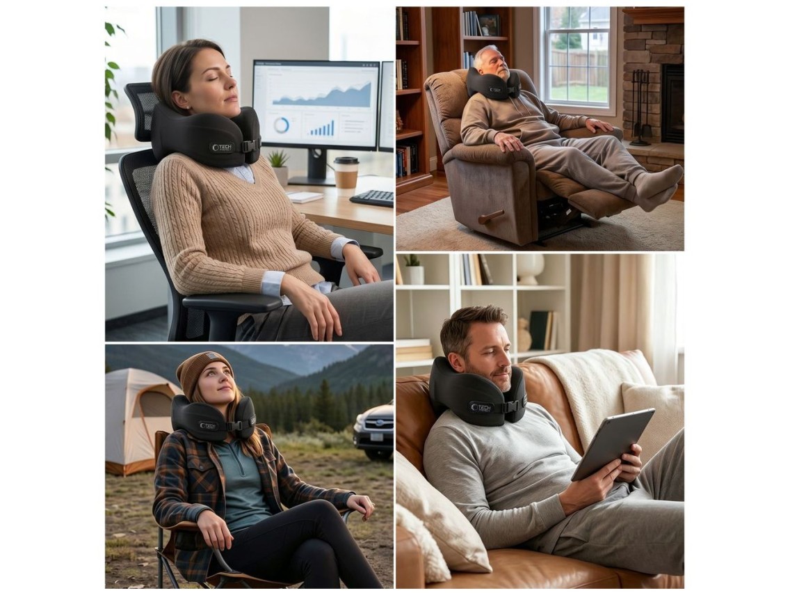 Almohada de viaje Tech-Protect ComfortRest - Negra