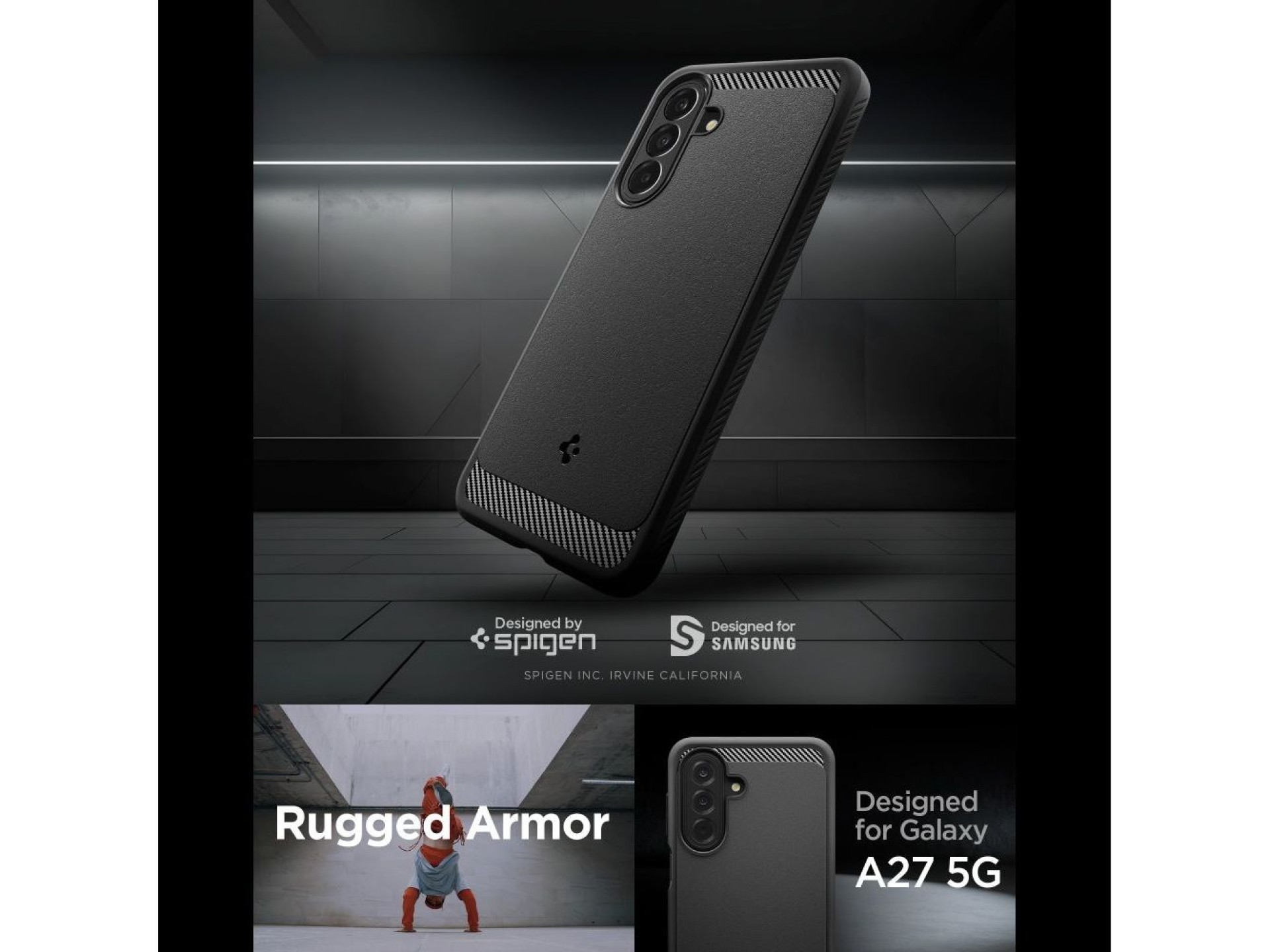 Spigen Rugged Armor Case for Samsung Galaxy A27 5G - Matte Black