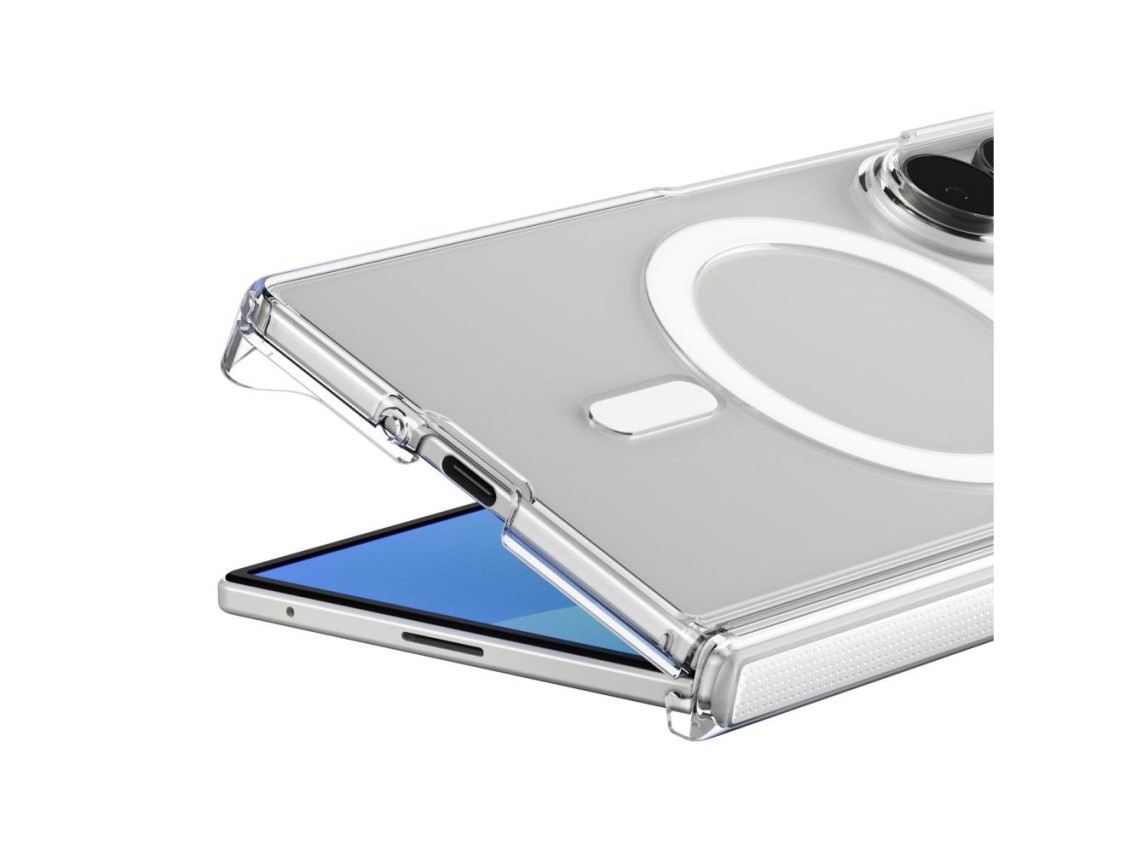 Capa Spigen AirSkin Zero MagFit MagSafe para Samsung Galaxy Z Fold 8 Ultra - Transparente e Branca