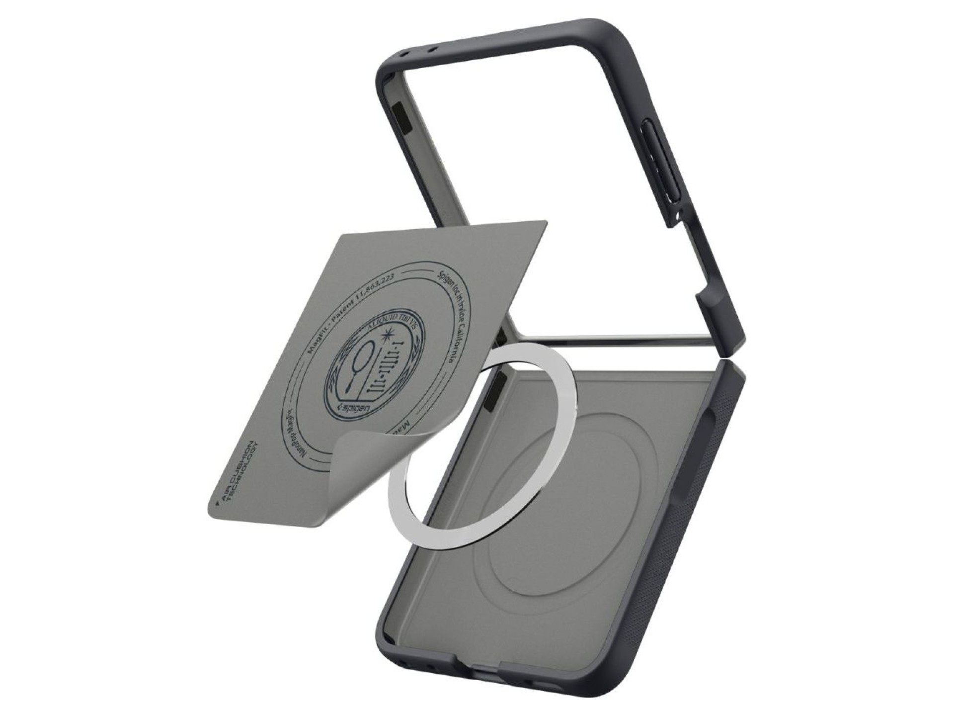 Spigen Nano Pop MagSafe Case for Samsung Galaxy Z Flip 8 - Black and Gray