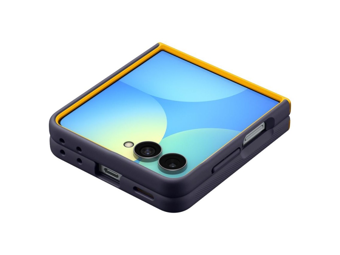 Spigen Nano Pop MagSafe Case for Samsung Galaxy Z Flip 8 - Navy Blue and Yellow