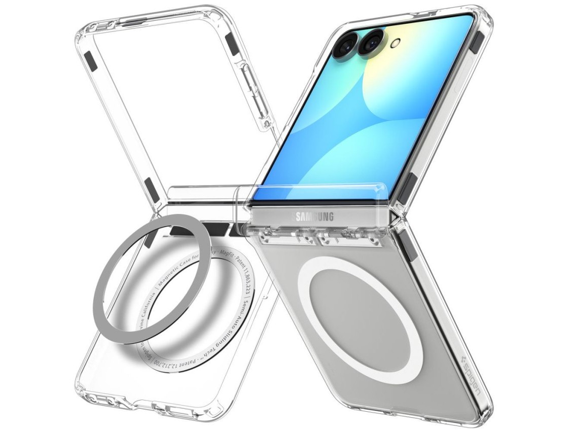 Spigen Ultra Hybrid Pro MagSafe Case for Samsung Galaxy Z Flip 8 - Clear and White