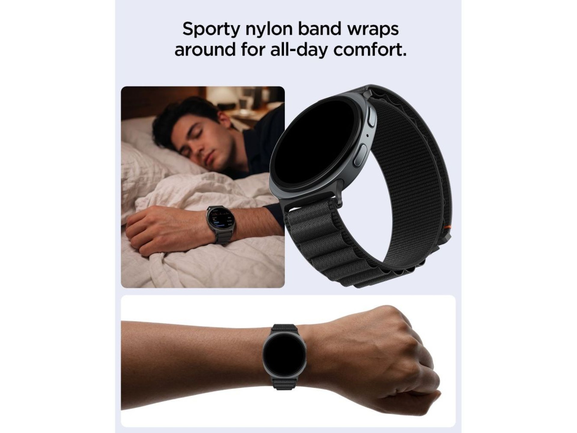 Pulseira Spigen WBF1 para Samsung Galaxy Watch 40/44/46 mm - Preta
