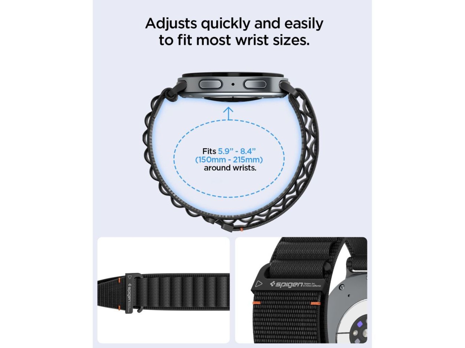 Spigen WBF1 Strap for Samsung Galaxy Watch 40/44/46 mm - Black