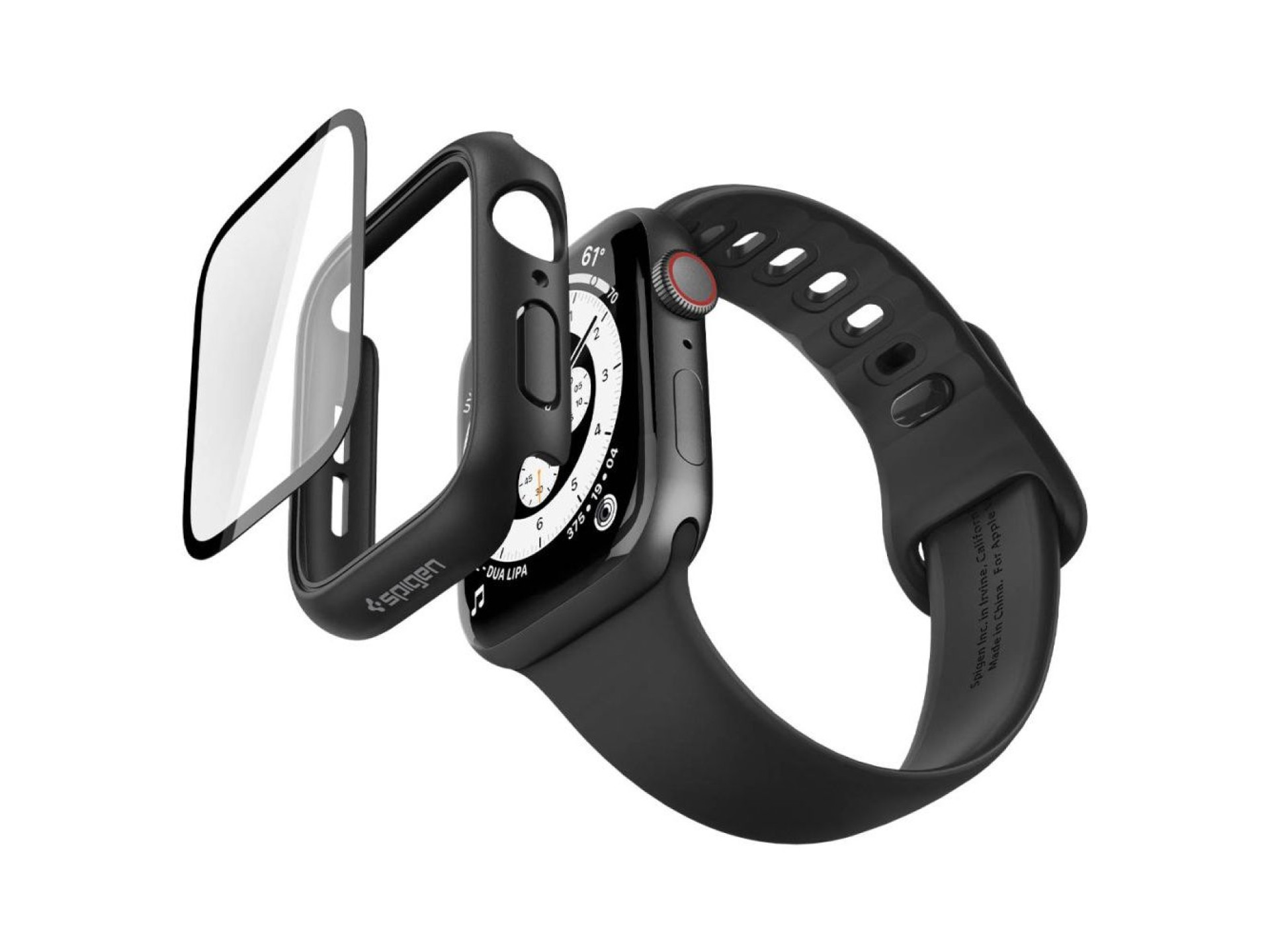 Capa Spigen Thin Fit 360 para Apple Watch 44mm - Preta