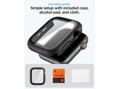 Capa Spigen Thin Fit 360 para Apple Watch 44mm - Preta Capa Spigen Thin Fit 360 para Apple Watch 44mm - Preta