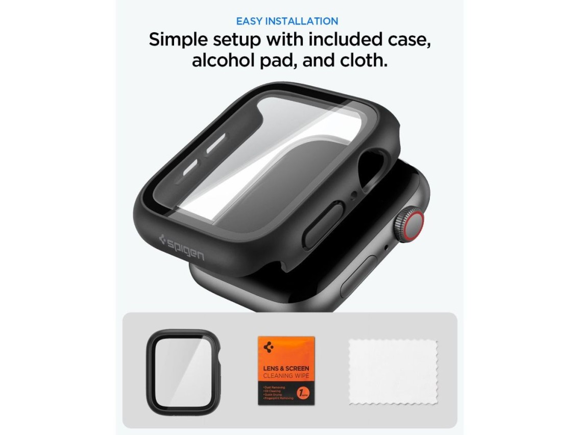 Spigen Thin Fit 360 Case for Apple Watch 44mm - Black