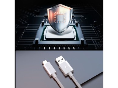 Cabo USB-C Spigen Essential EB6015AC 60W 150 cm - Branco Cabo USB-C Spigen Essential EB6015AC 60W 150 cm - Branco