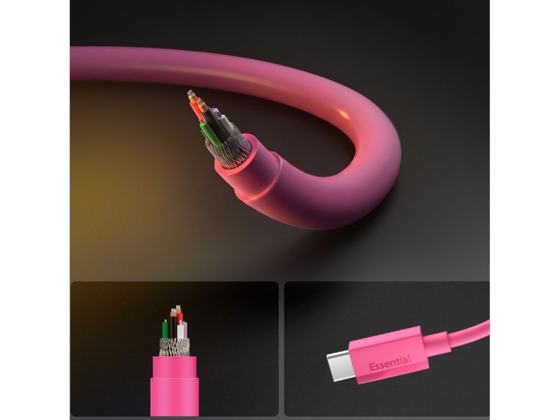 Spigen Essential EB6015CC USB-C Cable 60W 100 cm - Pink
