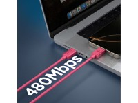 Cable USB-C Spigen Essential EB6015CC de 60 W y 100 cm - Rosa
