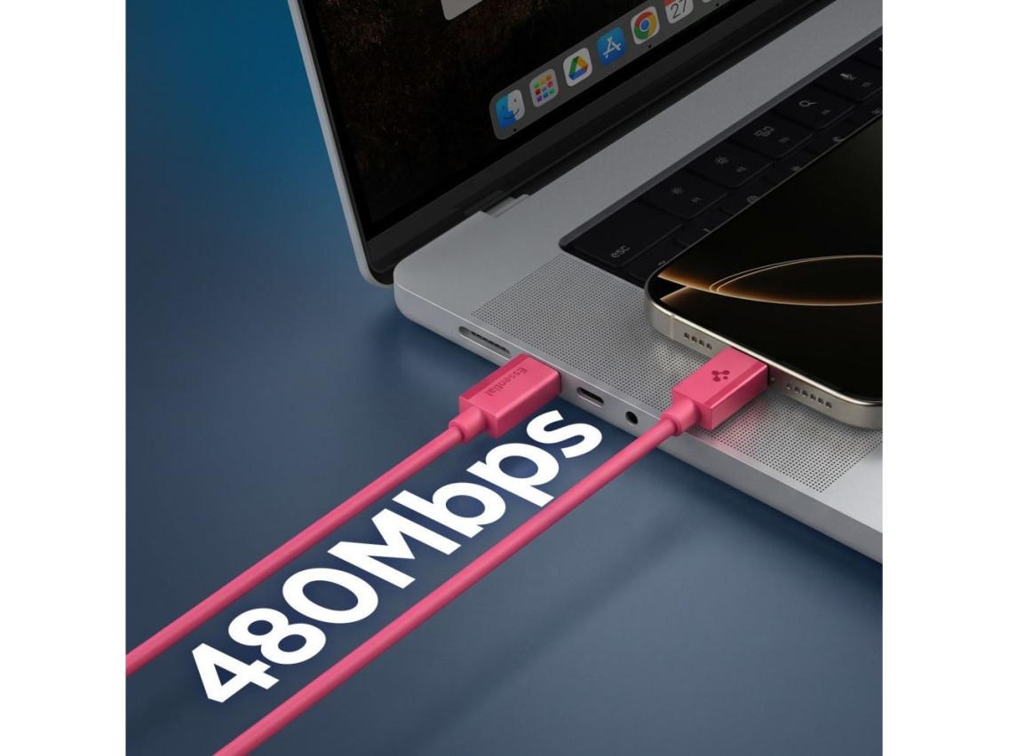 Spigen Essential EB6015CC USB-C Cable 60W 100 cm - Pink