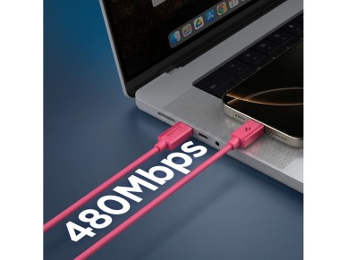 Spigen Essential EB6015CC USB-C Cable 60W 100 cm - Pink Spigen Essential EB6015CC USB-C Cable 60W 100 cm - Pink