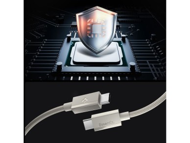 Cabo USB-C Spigen Essential EB6015CC 60W 150 cm - Tit�nio