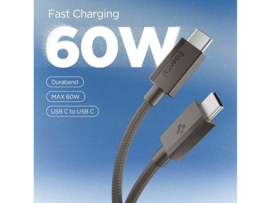 Spigen Essential EB6015CC USB-C Cable 60W 150 cm - Dark Gray Spigen Essential EB6015CC USB-C Cable 60W 150 cm - Dark Gray