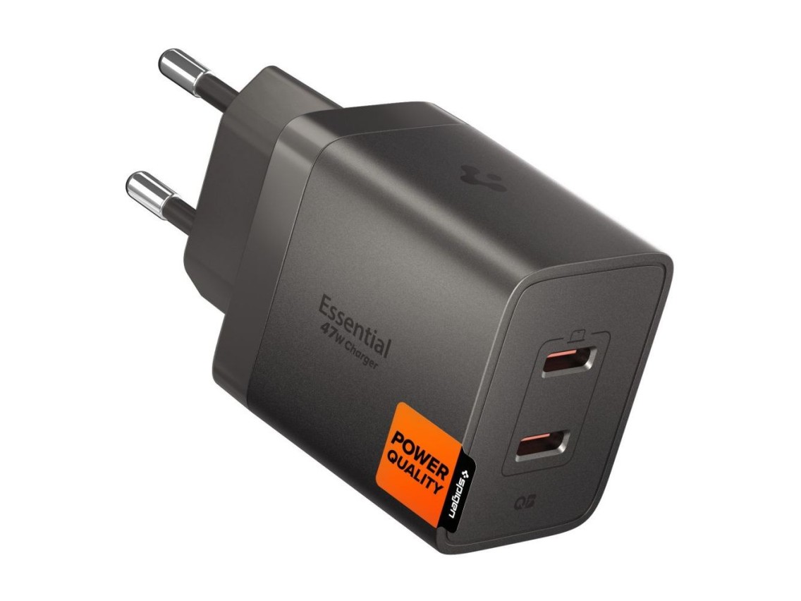 Spigen Essential EE472EU-GAN 2-Port 47W Wall Charger - Dark Gray