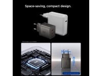 Cargador de pared Spigen Essential EE472EU-GAN de 2 puertos y 47 W - Gris oscuro Cargador de pared Spigen Essential EE472EU-GAN de 2 puertos y 47 W - Gris oscuro