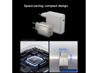 Cargador de pared Spigen Essential EE472EU-GAN de 2 puertos y 47 W - Titanio