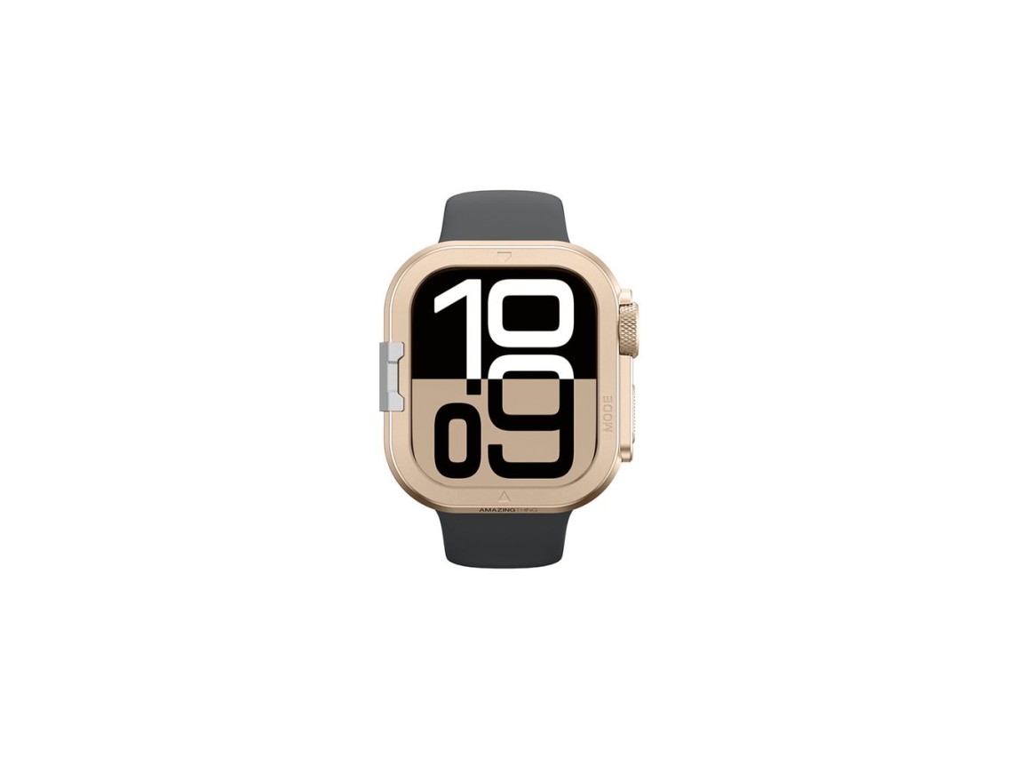 AmazingThing Titan Pro Metal Case for Apple Watch 11 46mm Aluminum - Gold