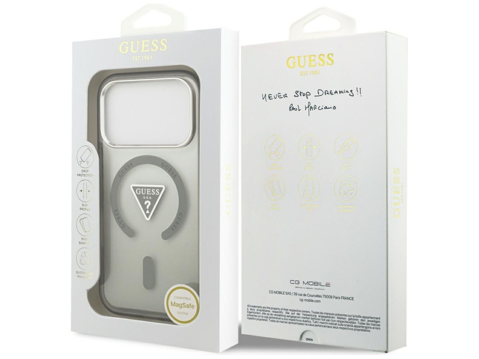 Funda Guess IML con logotipo triangular degradado y MagSafe para iPhone 17 Pro Max - Verde