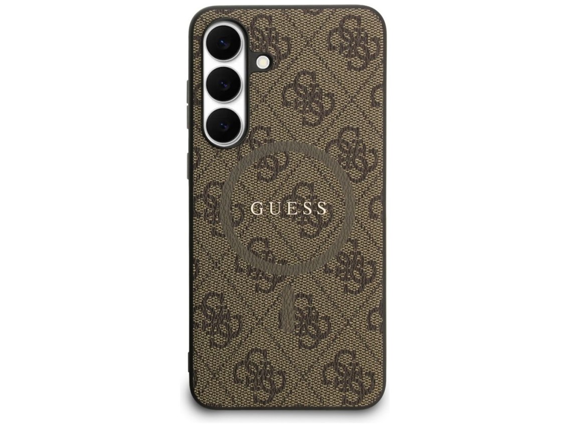 Funda Guess 4G Ring Classic Logo MagSafe para Samsung Galaxy S25 FE - marrón