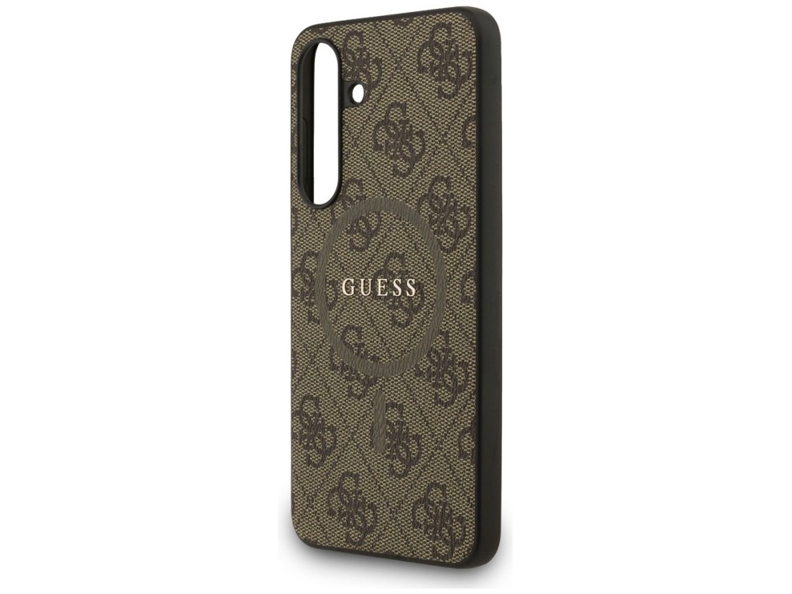 Funda Guess 4G Ring Classic Logo MagSafe para Samsung Galaxy S25 FE - marrón