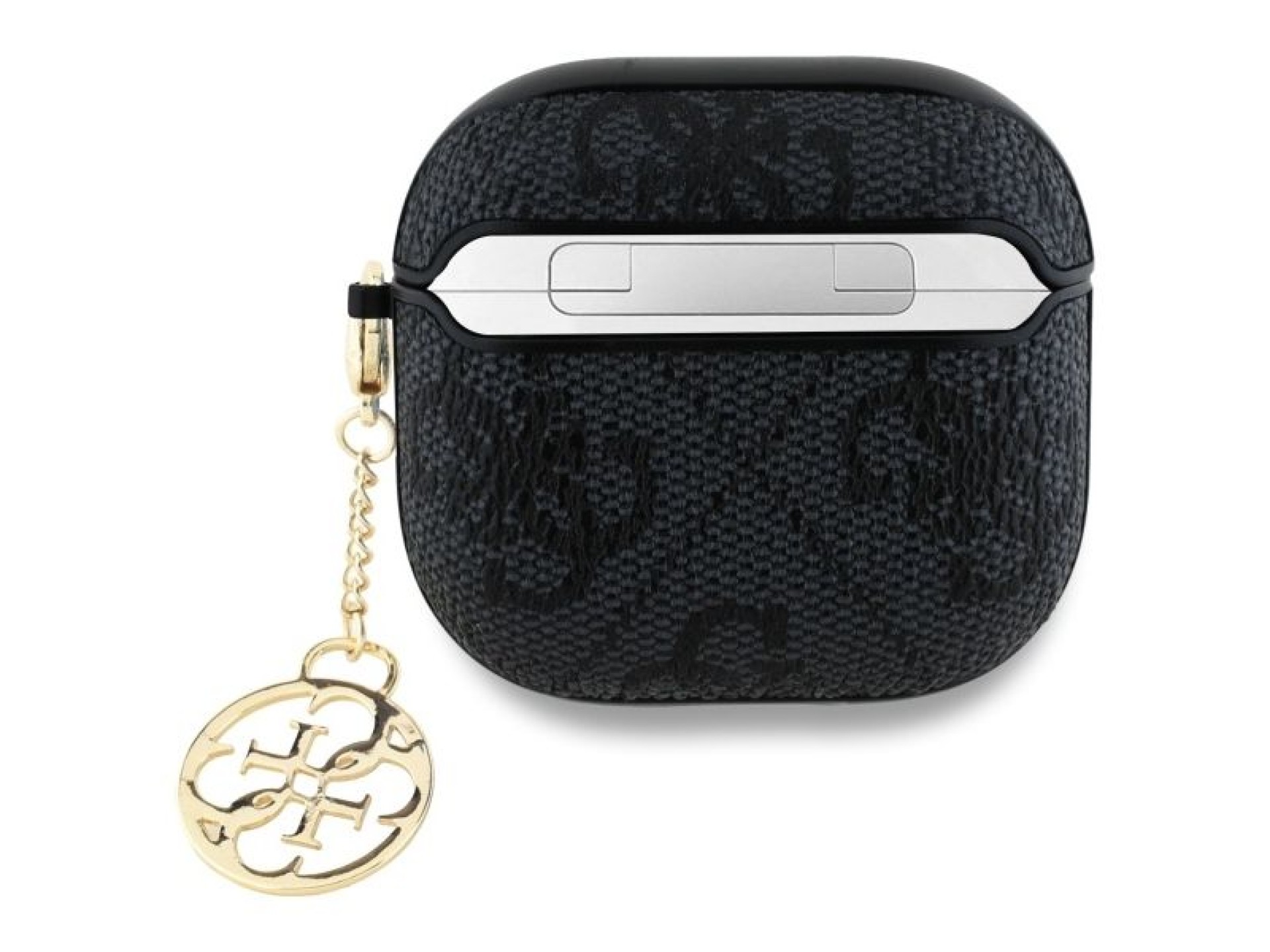 Capa para AirPods 4 Guess GUA4G4GSMK preta/preta, coleção Charm 4G