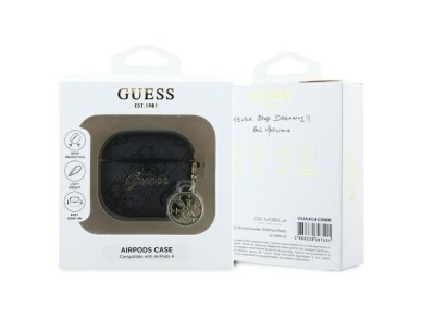 Capa para AirPods 4 Guess GUA4G4GSMK preta/preta, cole��o Charm 4G