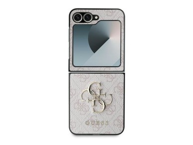 Capa Guess em couro com logo met�lico 4G para Samsung Galaxy Z Flip 6 - Rosa