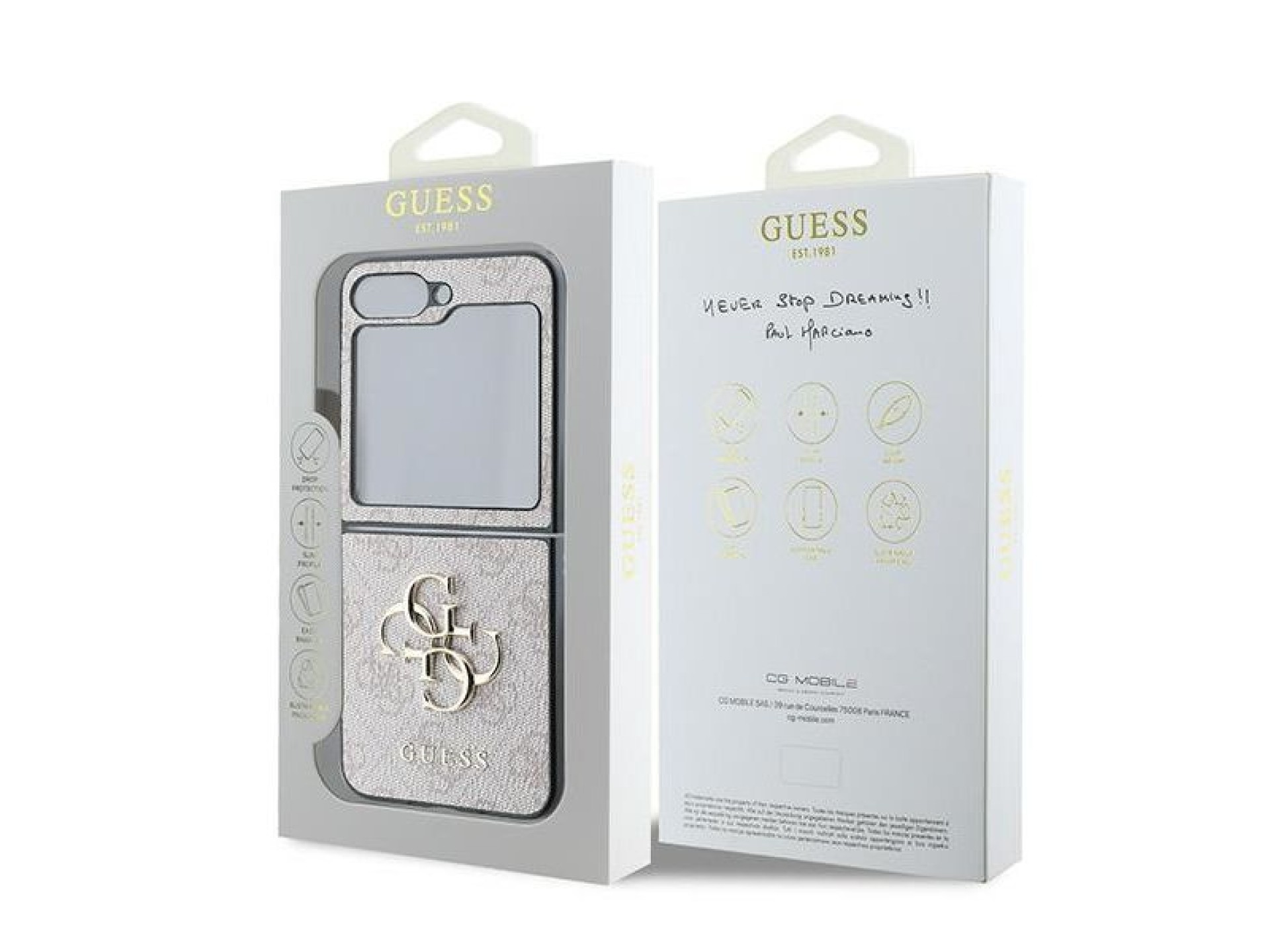 Guess Leather 4G Metal Logo Case for Samsung Galaxy Z Flip 6 - Pink