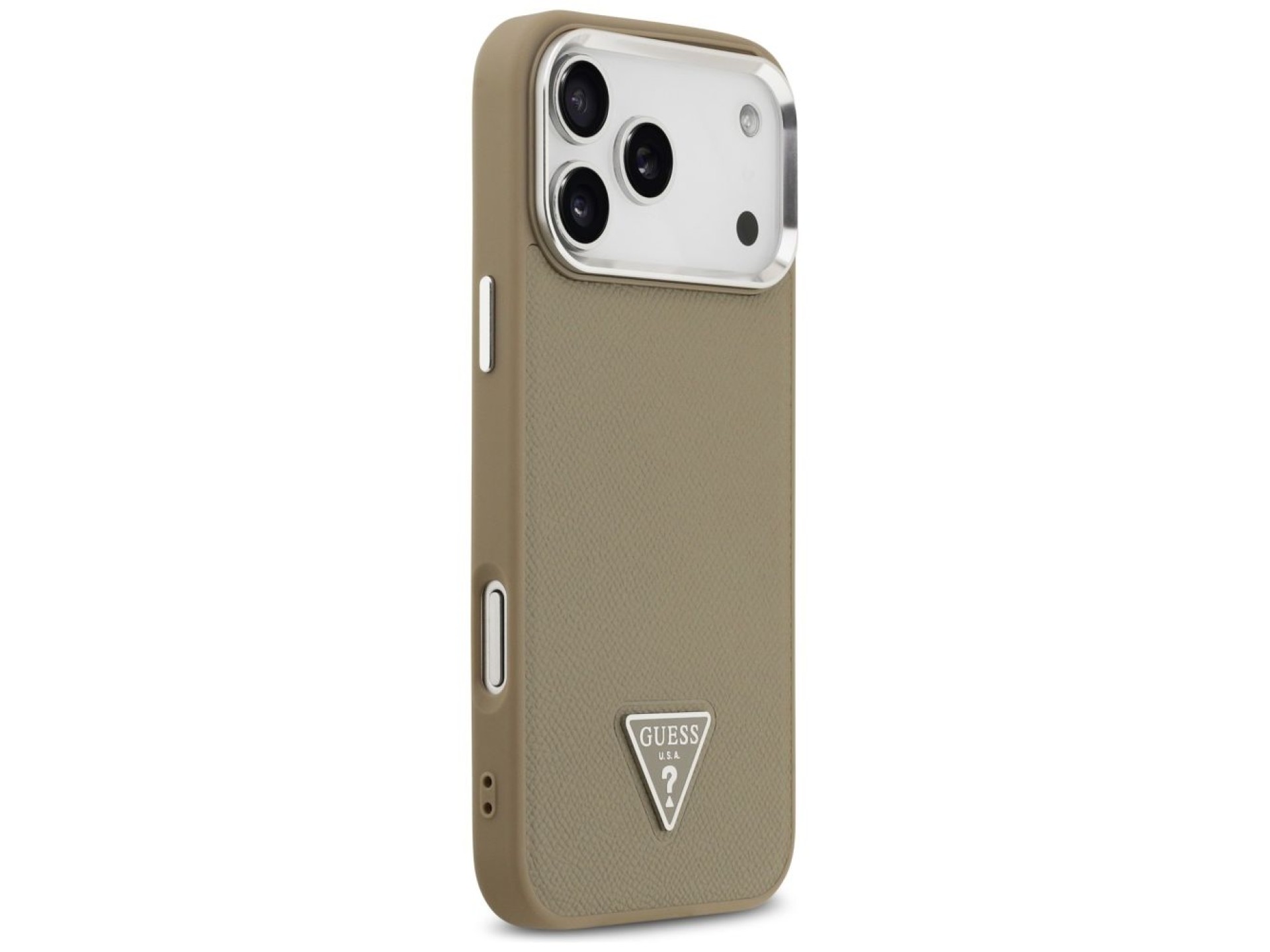 Guess Grained Triangle Logo MagSafe case for iPhone 17 Pro Max - brown