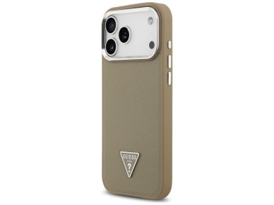 Guess Grained Triangle Logo MagSafe case for iPhone 17 Pro Max - brown Guess Grained Triangle Logo MagSafe case for iPhone 17 Pro Max - brown