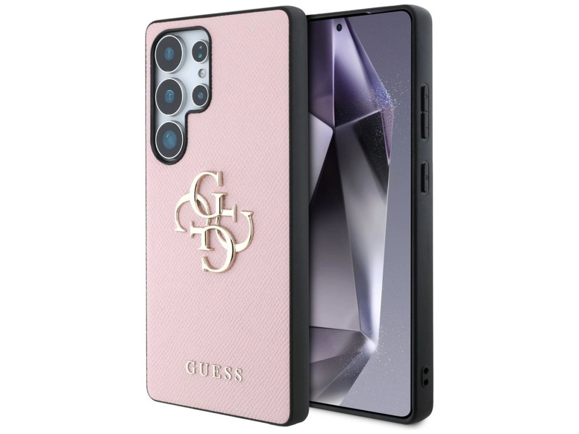 Funda Guess Grained Big 4G Logo Small Classic Logo para Samsung Galaxy S25 Ultra - rosa