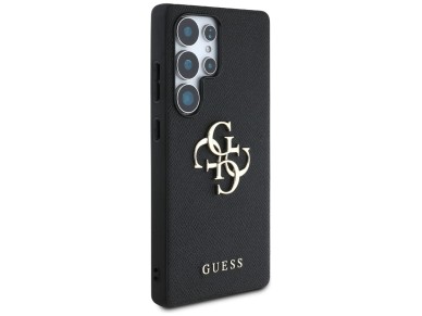 Guess Grained Big 4G Logo Small Classic Logo case for Samsung Galaxy S25 Ultra black
