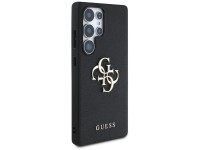 Capa Guess Granulada com Logo 4G Grande e Logo Cl�ssico Pequeno para Samsung Galaxy S25 Ultra preta