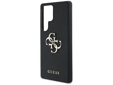 Guess Grained Big 4G Logo Small Classic Logo case for Samsung Galaxy S25 Ultra black