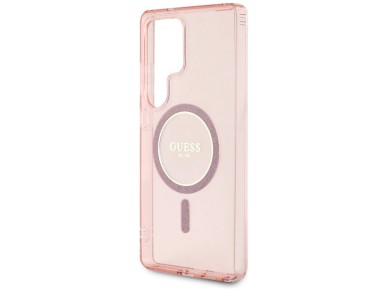 Guess Glitter Circle Classic Logo MagSafe case for Samsung Galaxy S25 Ultra - pink Guess Glitter Circle Classic Logo MagSafe case for Samsung Galaxy S25 Ultra - pink