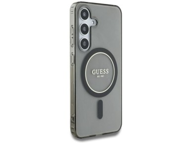 Capa MagSafe Guess Glitter Circle Classic Logo para Samsung Galaxy S25 - preta Capa MagSafe Guess Glitter Circle Classic Logo para Samsung Galaxy S25 - preta