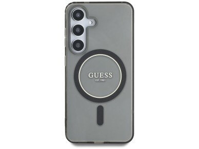 Guess Glitter Circle Classic Logo MagSafe case for Samsung Galaxy S25 - black Guess Glitter Circle Classic Logo MagSafe case for Samsung Galaxy S25 - black