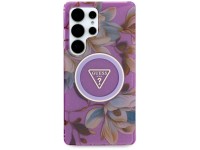 Guess Glitter Flowers Triangle Buttons MagSafe case for Samsung Galaxy S25 Ultra - purple Guess Glitter Flowers Triangle Buttons MagSafe case for Samsung Galaxy S25 Ultra - purple